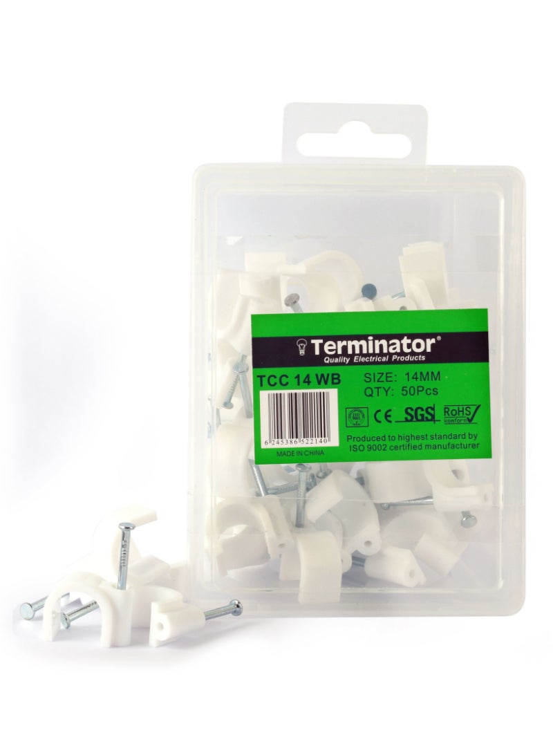 Terminator Elec Cable Clip 14mm 50Pcs/Box TCC 14WB Terminator 
