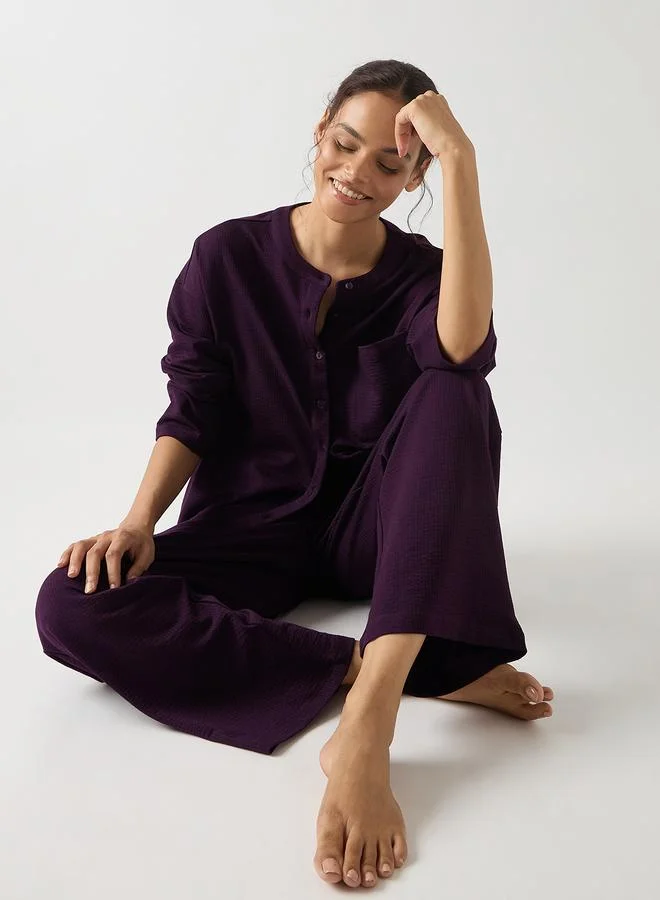 فيميلا بنطال محبوك بقصة أرجل مستقيمة