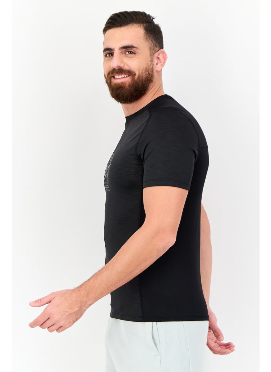 Reebok Men Sportswear Fit Short Sleeves Training T-Shirt, Black  - Image 2