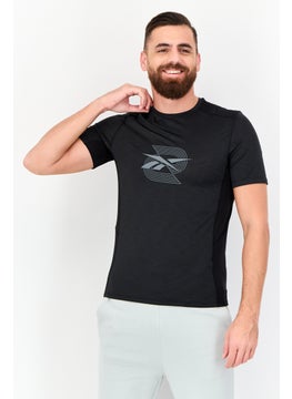 Reebok Men Sportswear Fit Short Sleeves Training T-Shirt, Black  - Image 1