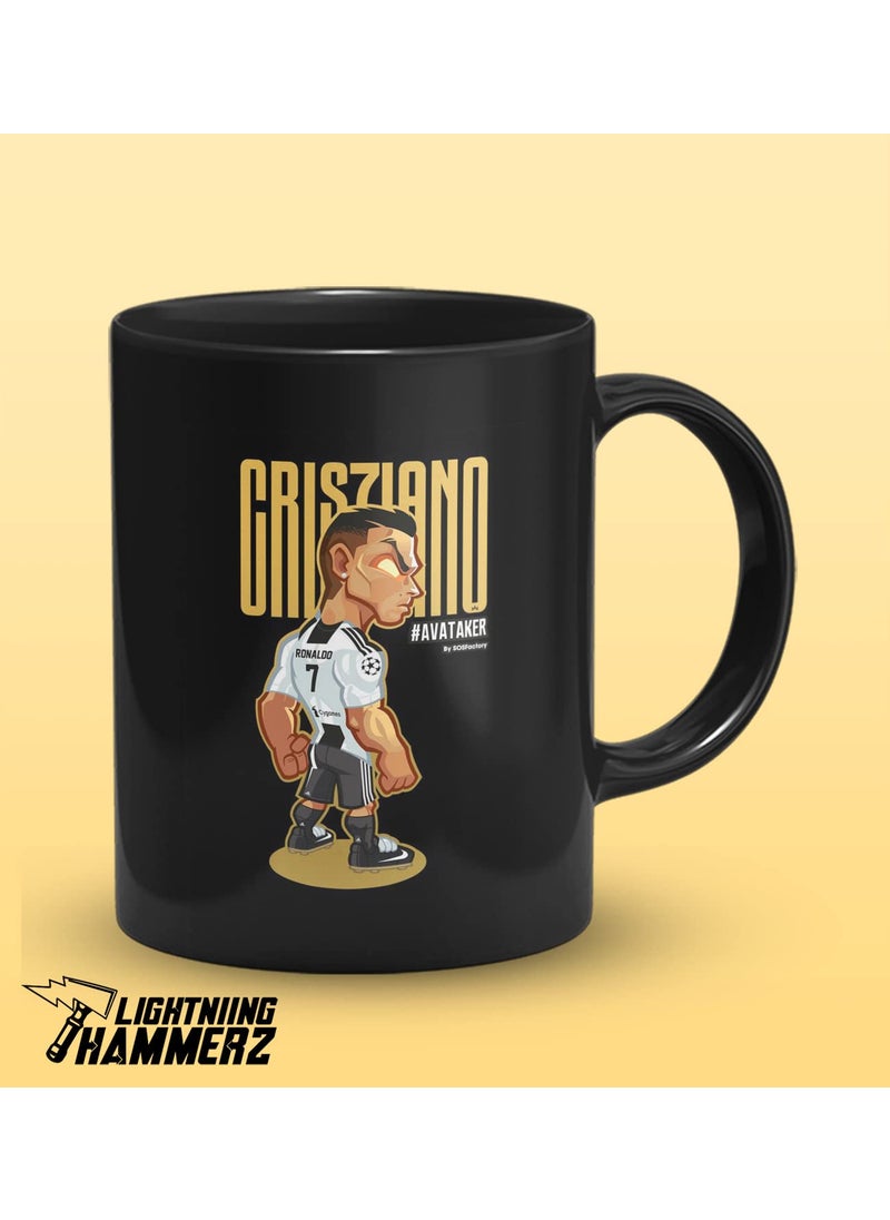 LIGHTNIING HAMMERZ LIGHTNIING HAMMERZ Ronaldo Printed Coffee Mug Football Print Coffee Mugs 330ml Microwave Dishwasher Safe  - Image 2