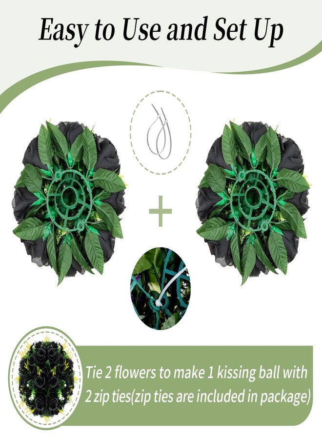 BLOSMON Flower Balls Wedding Rose Centerpieces 10 Pcs Black Fake Flowers Kissing Balls Decor Artificial Floral Arrangements Flower Bouquet of Roses Home Party Room Table DIY Decorations - Image 5