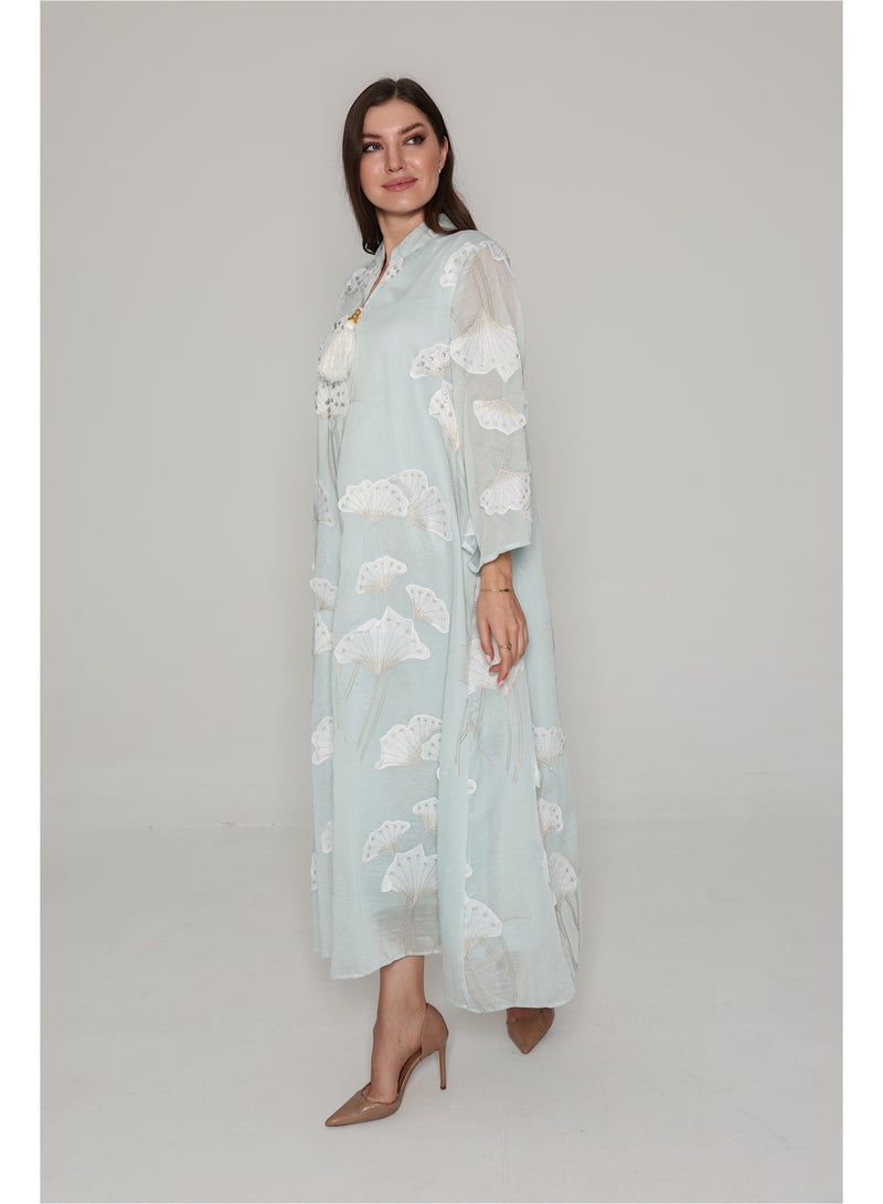 اكسا فستان منسدل نقوش زهور - Image 4