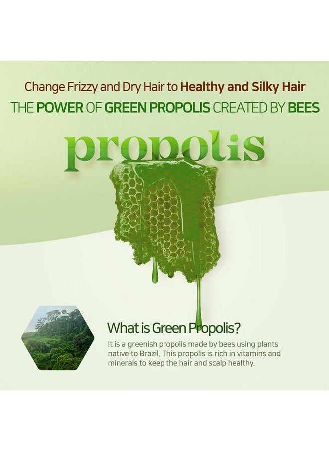 Kerasys Propolis Royal Jelly Extract Green Tea Olive Oil Shiny And Healthy Hair Propolis Green Moisture 33.8 Fl Oz / 1L (Shampoo + Treatment Set)  - Image 3