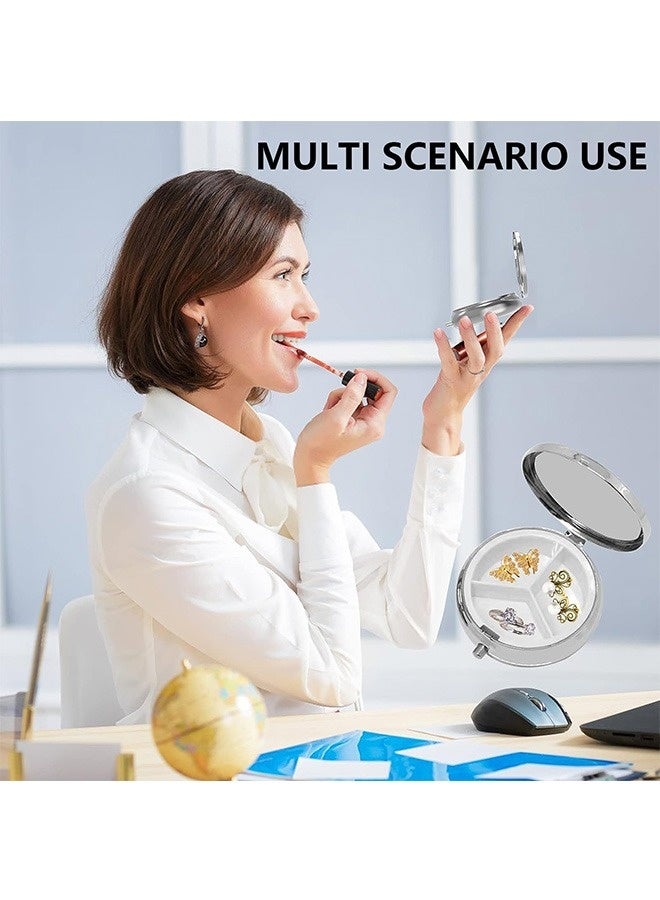 3Pcs Pill Box 3 Compartment,Medicine Pill Case,Portable Pill Box ,for Pocket or Purse Pill Box ,Decorative Metal Medicine Vitamin Organizer Unique Gift. - Image 5