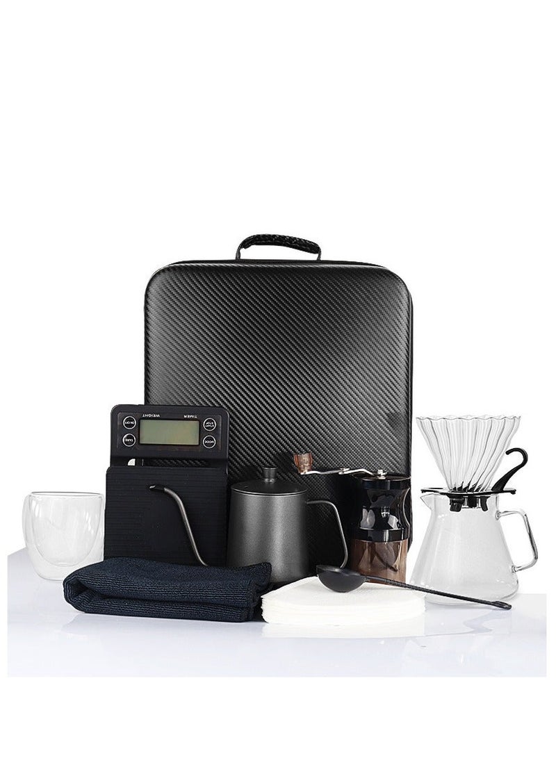 MHD V60 Pour Over Coffee Maker Set With Carry Case Black 600ml - Image 3