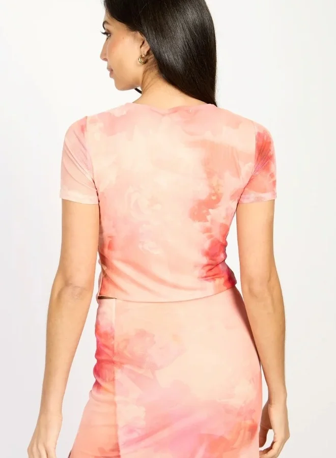 Little Mistress Print Textured Top