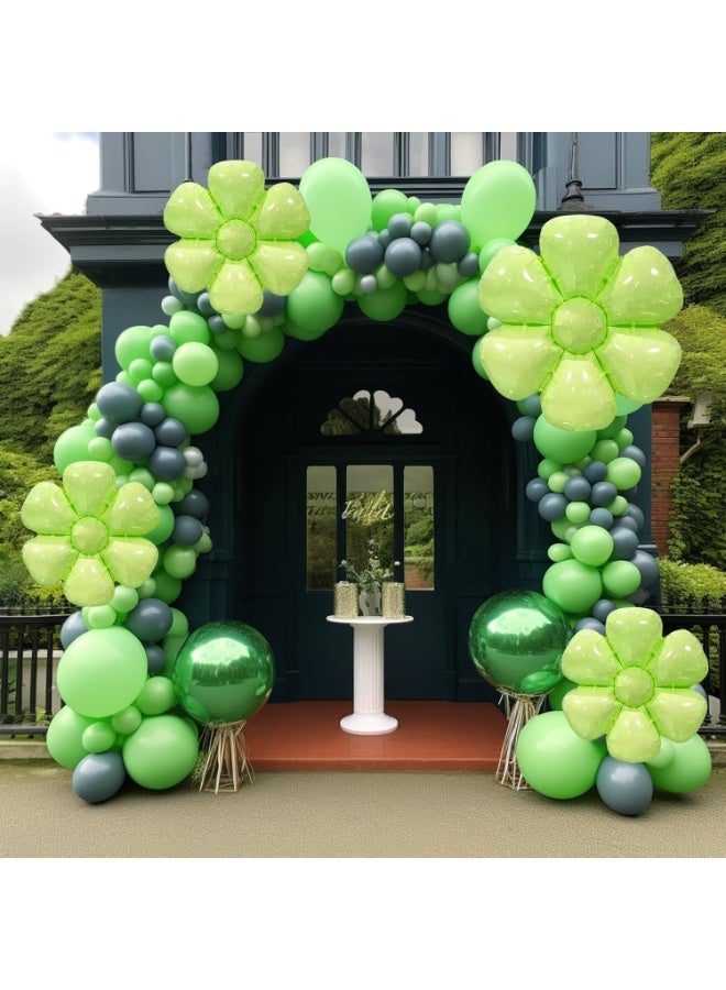 TOY GARDEN Green Flower Foil Balloon 52 x 41 cm Pack of 1 Large Floral Shaped Party Balloon for Birthday, Baby Shower, Wedding, Anniversary Decorations, Air or Helium Fill - Image 2