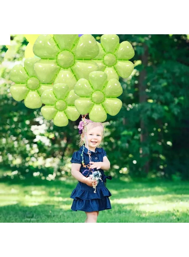 TOY GARDEN Green Flower Foil Balloon 52 x 41 cm Pack of 1 Large Floral Shaped Party Balloon for Birthday, Baby Shower, Wedding, Anniversary Decorations, Air or Helium Fill - Image 1