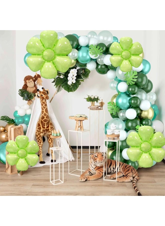 TOY GARDEN Green Flower Foil Balloon 52 x 41 cm Pack of 1 Large Floral Shaped Party Balloon for Birthday, Baby Shower, Wedding, Anniversary Decorations, Air or Helium Fill - Image 5