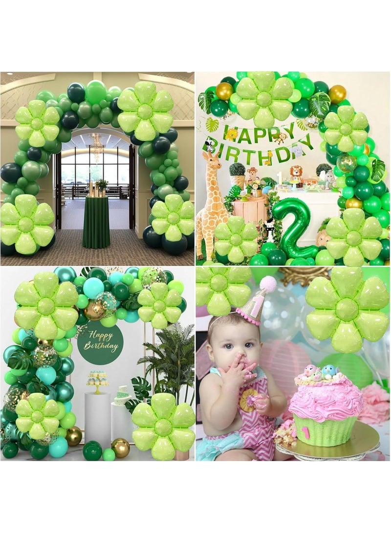 TOY GARDEN Green Flower Foil Balloon 52 x 41 cm Pack of 1 Large Floral Shaped Party Balloon for Birthday, Baby Shower, Wedding, Anniversary Decorations, Air or Helium Fill - Image 3