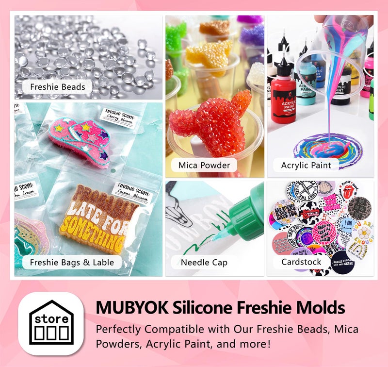 MUBYOK (300 Design Optional) MUBYOK M351 Leopard Cross Silicone Freshie Mold for Baking Aroma Beads Car Freshie Supplies - Image 2