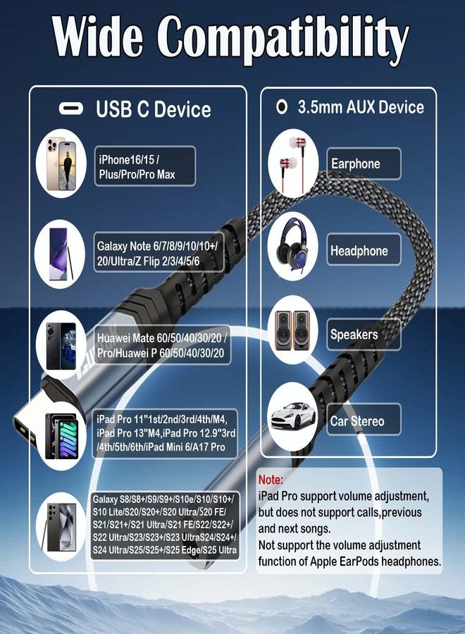 Luntak USB C to 3.5mm Audio Adapter,Type C to Aux Dongle Adaptor USB C to Headphone Jack Adapter for iPhone 16/15/Plus/Pro/Pro Max,Samsung Galaxy S25/S24/S23/S22/S21/note10/20 Ultra,iPad Pro,Mini,MacBook - Image 4