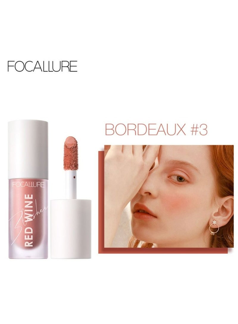 FOCALLURE Hangover Red Wine Blusher Long Lasting -#3 Bordeaux - Image 1