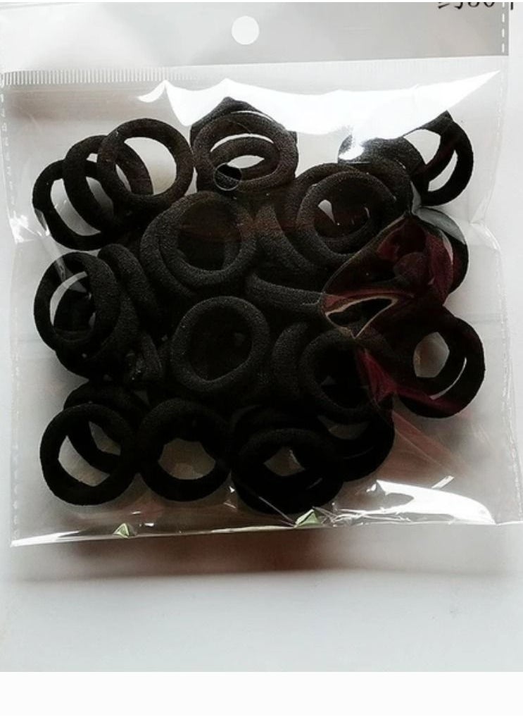 GoodBuy Girly black elastic hair bobbles 4-5 cm diameter ties, 25 pieces  - Image 3