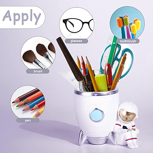 Kimdio Pen Holder, Astronaut Stand for Desk Pencil Holder, Resin Desk Organizer Decorative Accessories Ideal Gift for Office, Classroom, Home - Image 4