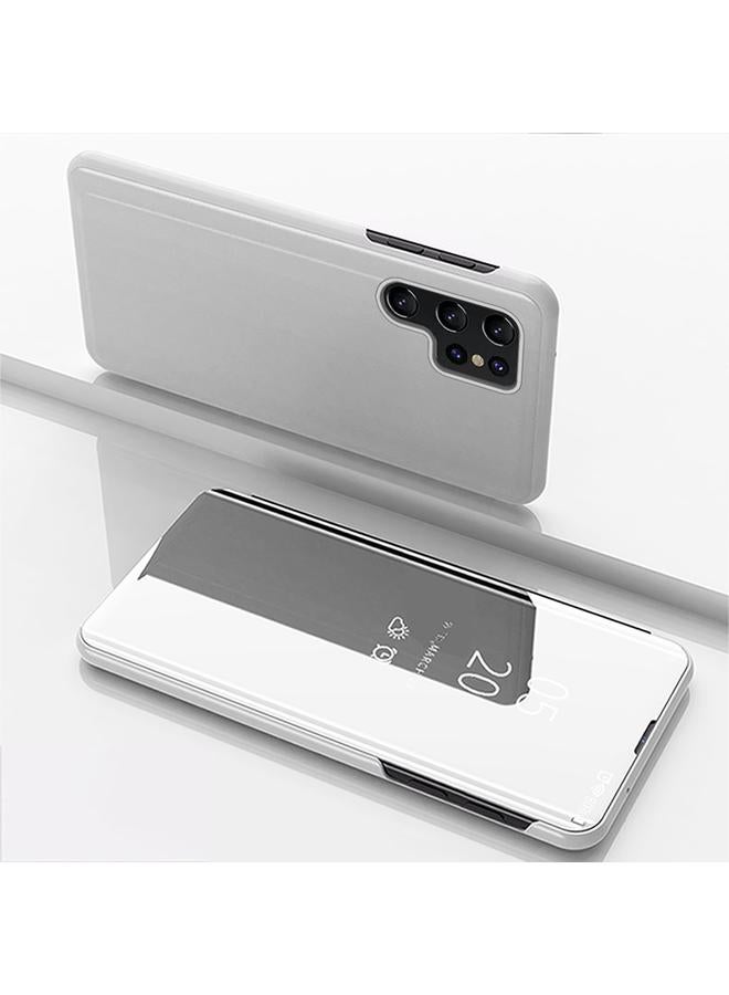 اس-توب جراب لهاتف Samsung Galaxy S25 Ultra 5G، جراب هاتف جلدي أفقي قابل للطي مع حامل، مرآة مطلية - Image 1