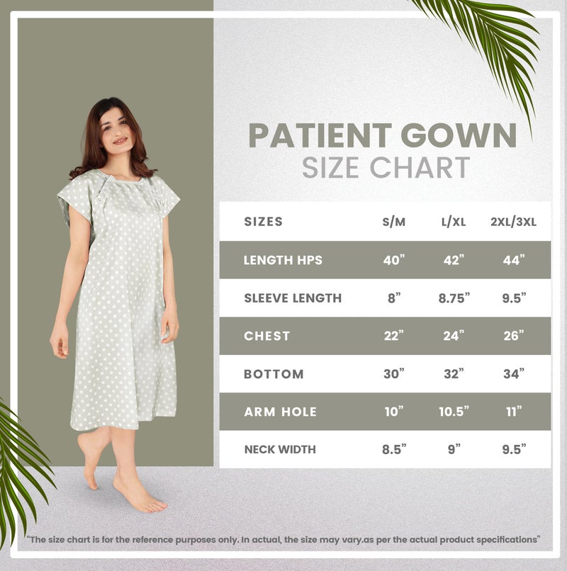 Utopia Care Women's Hospital Gown Soft Comfortable and Stylish Patient Gown, Small-Medium, Polkadots Grey - Image 2