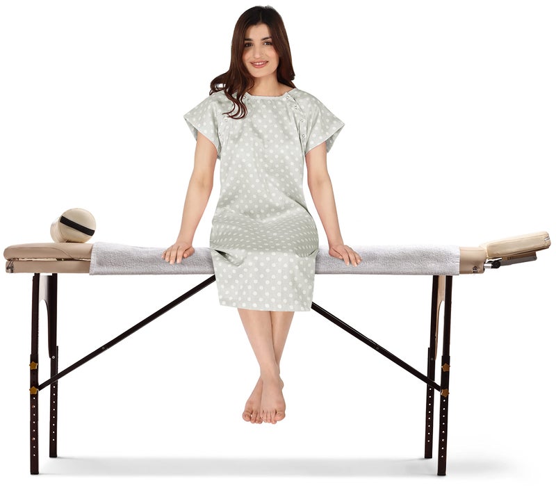 Utopia Care Women's Hospital Gown Soft Comfortable and Stylish Patient Gown, Small-Medium, Polkadots Grey - Image 5