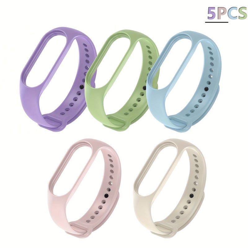 5pcs Replacement Strap For Miband 8 9 10 Soft Wristband Compatible With Fitness Ecosystem - Image 1