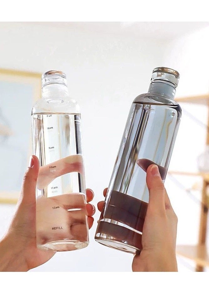 1 Piece Leak Proof Time Marker Design Acrylic Water Bottle - Multicolour - Image 2