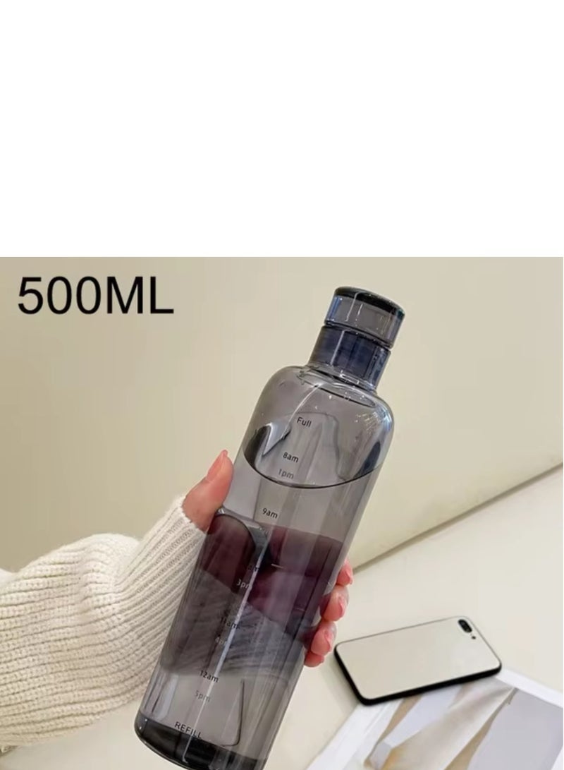 1 Piece Leak Proof Time Marker Design Acrylic Water Bottle - Multicolour - Image 3