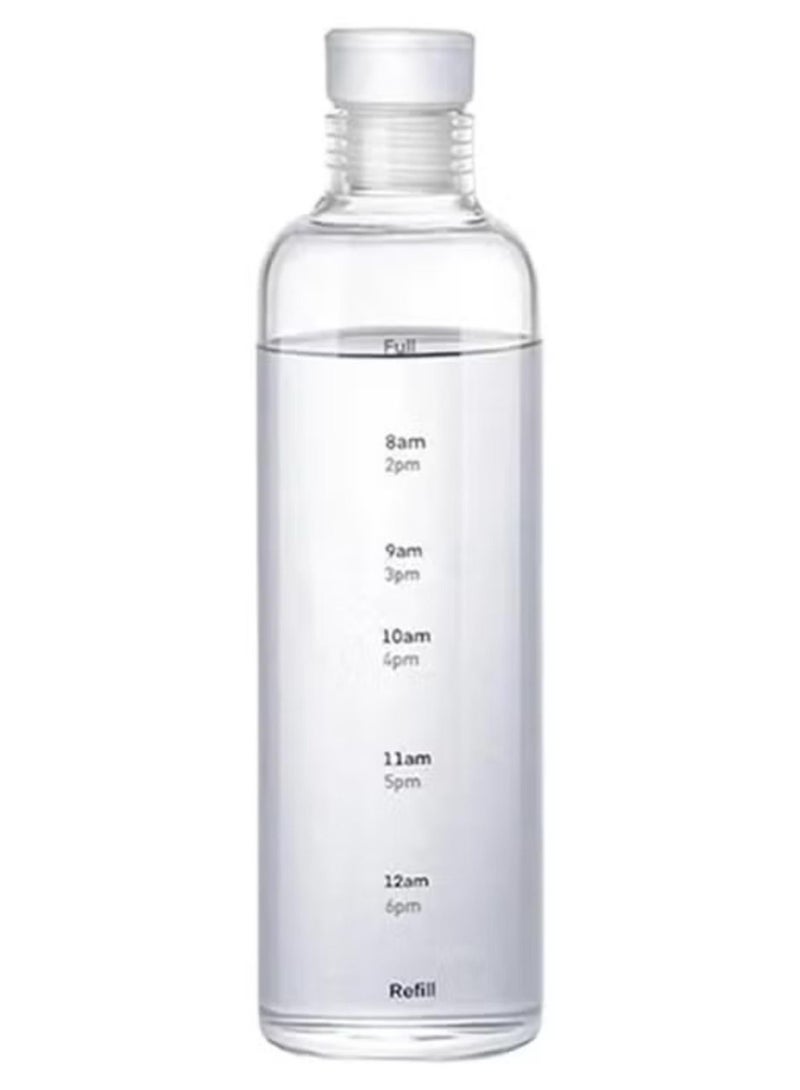 1 Piece Leak Proof Time Marker Design Acrylic Water Bottle - Multicolour - Image 1