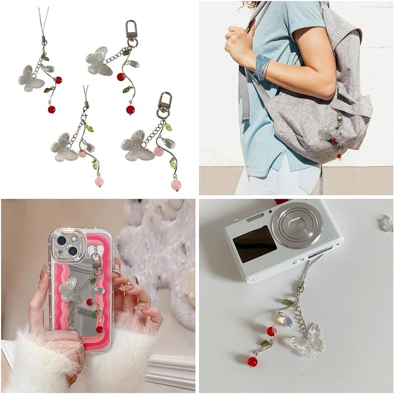 Strawberry Metal Keychain Acrylic Charm Pendant Bag Accessory For Women Girls - Image 1