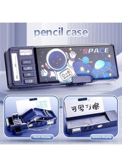 WireScorts WireScorts Multifunctional Space Lock Compass Box for Kids, Pencil Box for Boy & Girl, Magnetic & Password Lock Compass Box for Boys, Space Astronaut Theme Pencil Case Return Gifts for Kids - Blue  - Image 3