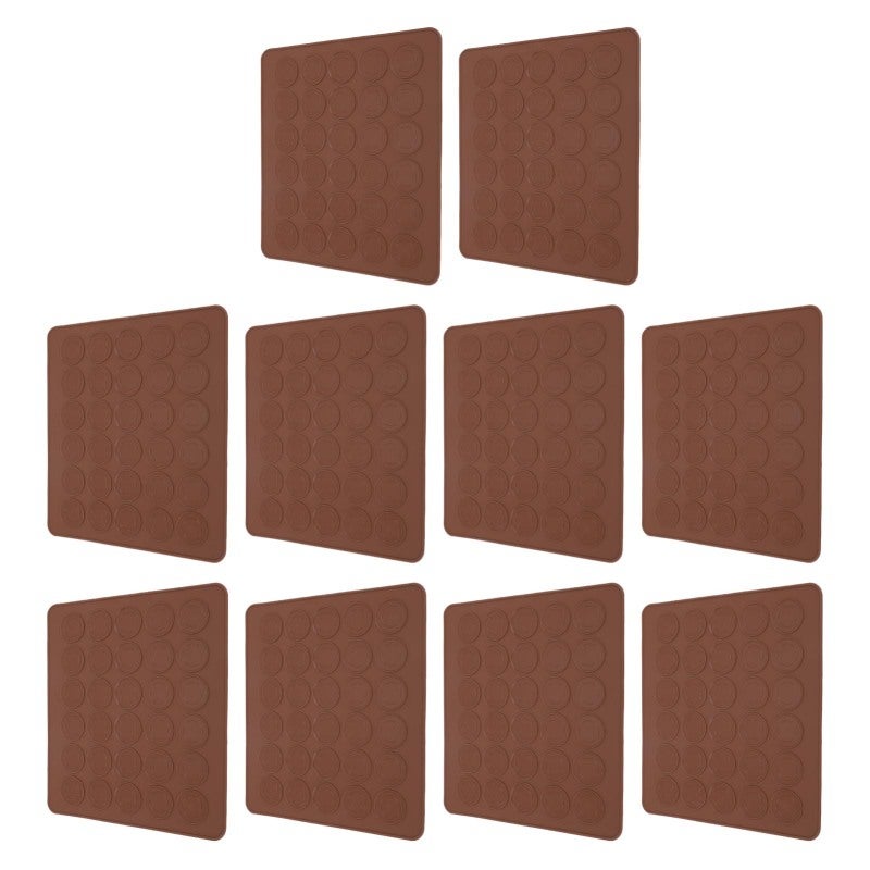 Silicone Macaron Mat: 10 Sheets Set, Large Capacity For 30 Macarons - High Temperature Proof, Easy To Clean, Even Heating Silicone Baking Mat For Family Gatherings, Commercial Baking And Dessert Makin - Image 3