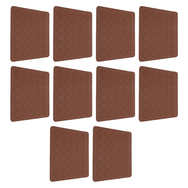 Silicone Macaron Mat: 10 Sheets Set, Large Capacity For 30 Macarons - High Temperature Proof, Easy To Clean, Even Heating Silicone Baking Mat For Family Gatherings, Commercial Baking And Dessert Makin - Image 5