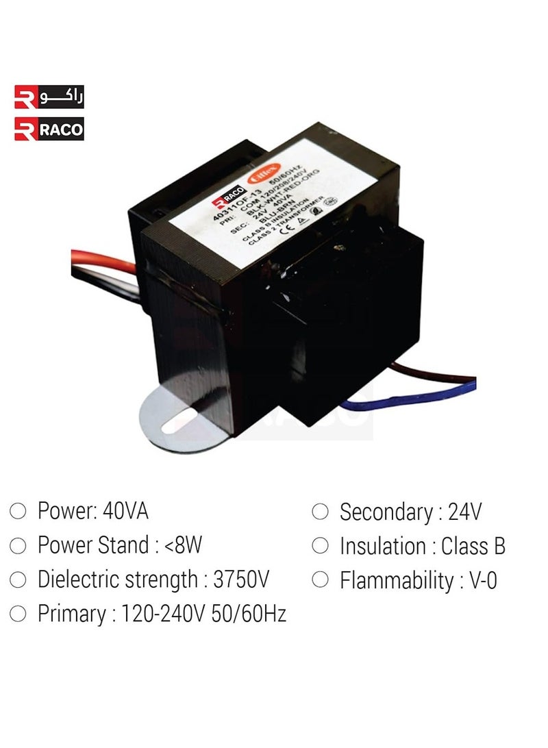 RACO Giffex Control Transformer 40VA, Primary 120, 208, 240V Secondary 24V with Foot Mount - Image 5