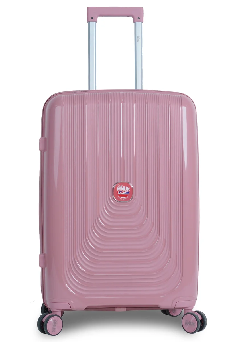 MNUK Viajero Stra Ordinario 24inch Luggage| Polypropylene (PP) Hardside Luggage Trolley|Double 360° 4 Wheeler| Medium-24inch| Rose Gold