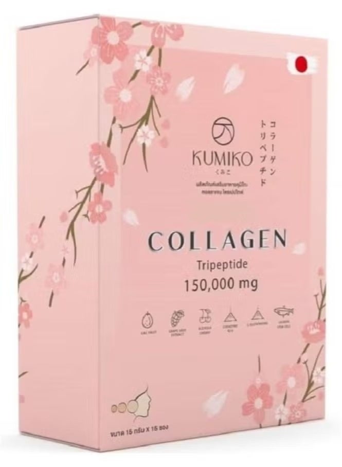 Kumiko Japanese Collagen Tripeptide 150000 mg – Advanced Collagen Supplement with CoQ10 & Fruit Extracts | Smooth & Glowing Skin Drink (15s) - Image 2