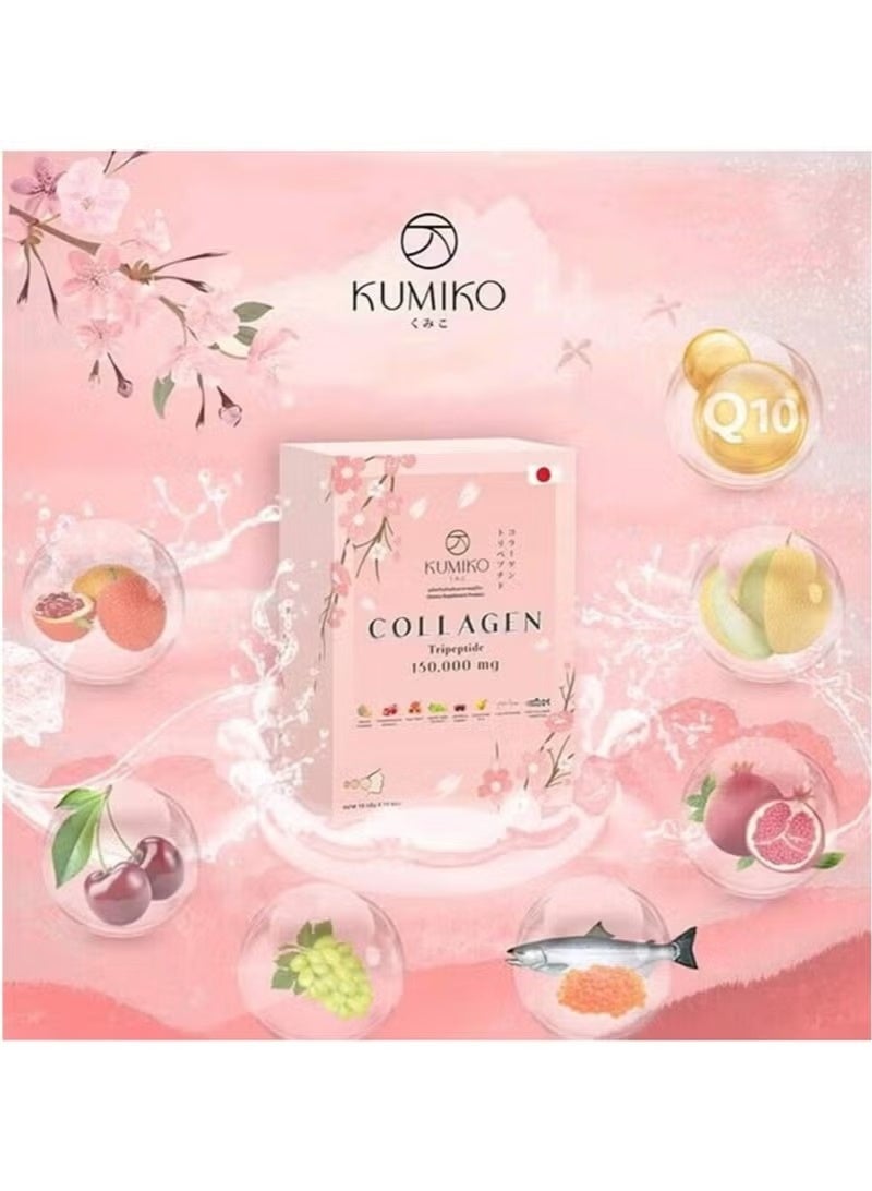 Kumiko Japanese Collagen Tripeptide 150000 mg – Advanced Collagen Supplement with CoQ10 & Fruit Extracts | Smooth & Glowing Skin Drink (15s) - Image 4