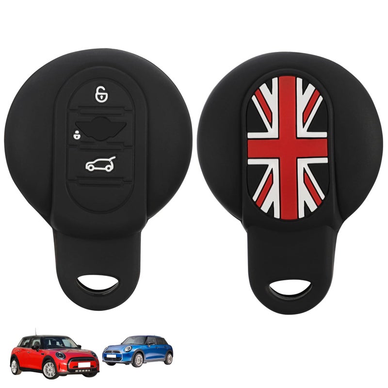 TOMALL Silicone Key Fob Cover Compatible with Mini Cooper F55F56 HatchF54 ClubmanF57 Cabrio 2015 2pcs Remote Key Fob Cover Smart Key Protector Key Case Shell for Car Accessories Red