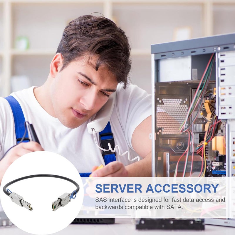 Unomor Mini SAS Sff-8088 to Sff-8088 0.5 Meter Internal 26 Pin Cable for Data Storage Systems and Redundant Array Controllers Compatible with SSD Servers - Image 4
