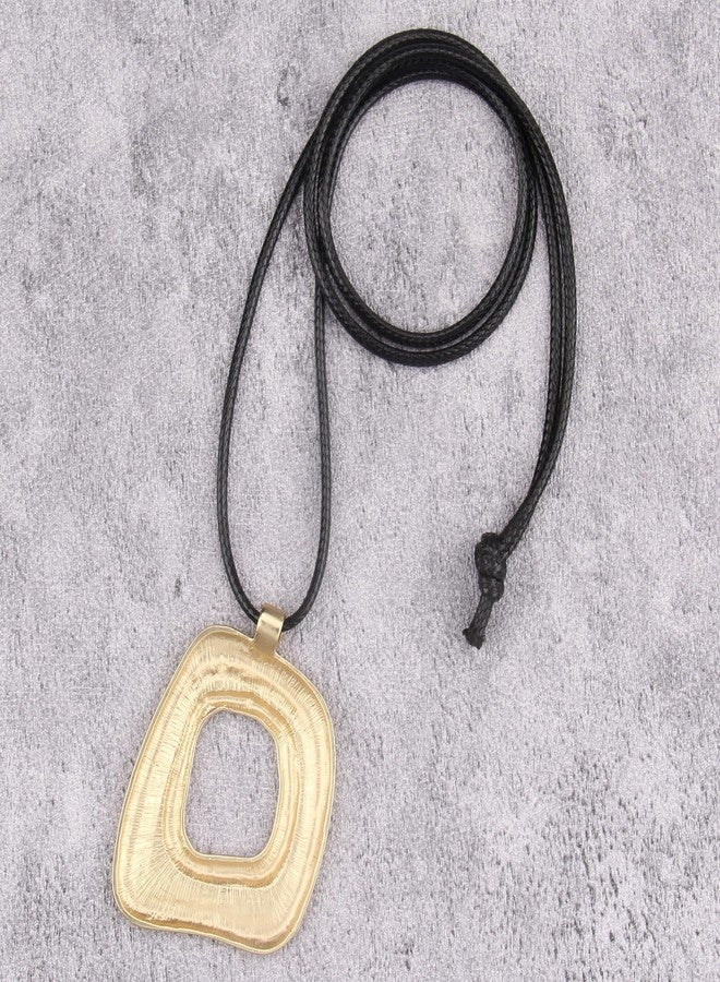 JAOYU Leather Necklace for Women Boho Gold Pendant Hippie Choker Necklace Chunky Pendant Necklace Long Necklaces Boho Style Jewelry - Image 3