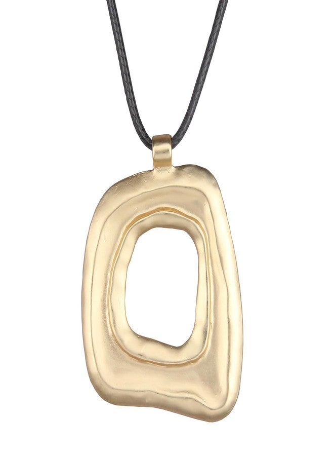 JAOYU Leather Necklace for Women Boho Gold Pendant Hippie Choker Necklace Chunky Pendant Necklace Long Necklaces Boho Style Jewelry - Image 1