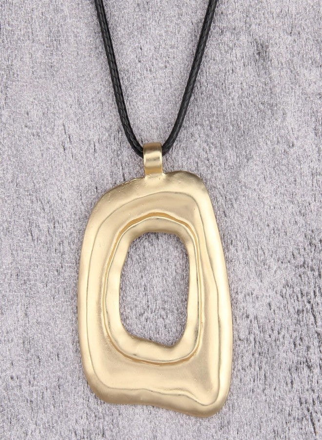 JAOYU Leather Necklace for Women Boho Gold Pendant Hippie Choker Necklace Chunky Pendant Necklace Long Necklaces Boho Style Jewelry - Image 2