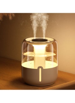 Yakiter 6.8L Air Humidifier Adjustable Mist 360° Dual Nozzle Cool Mist Humidifier for Home, Bedroom，2 Nozzles and 3 adjustment modes, night light function, lasting 20 hours, Quiet （White）  - Image 1