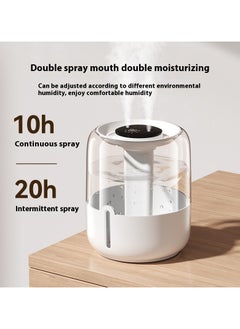 Yakiter 6.8L Air Humidifier Adjustable Mist 360° Dual Nozzle Cool Mist Humidifier for Home, Bedroom，2 Nozzles and 3 adjustment modes, night light function, lasting 20 hours, Quiet （White）  - Image 3