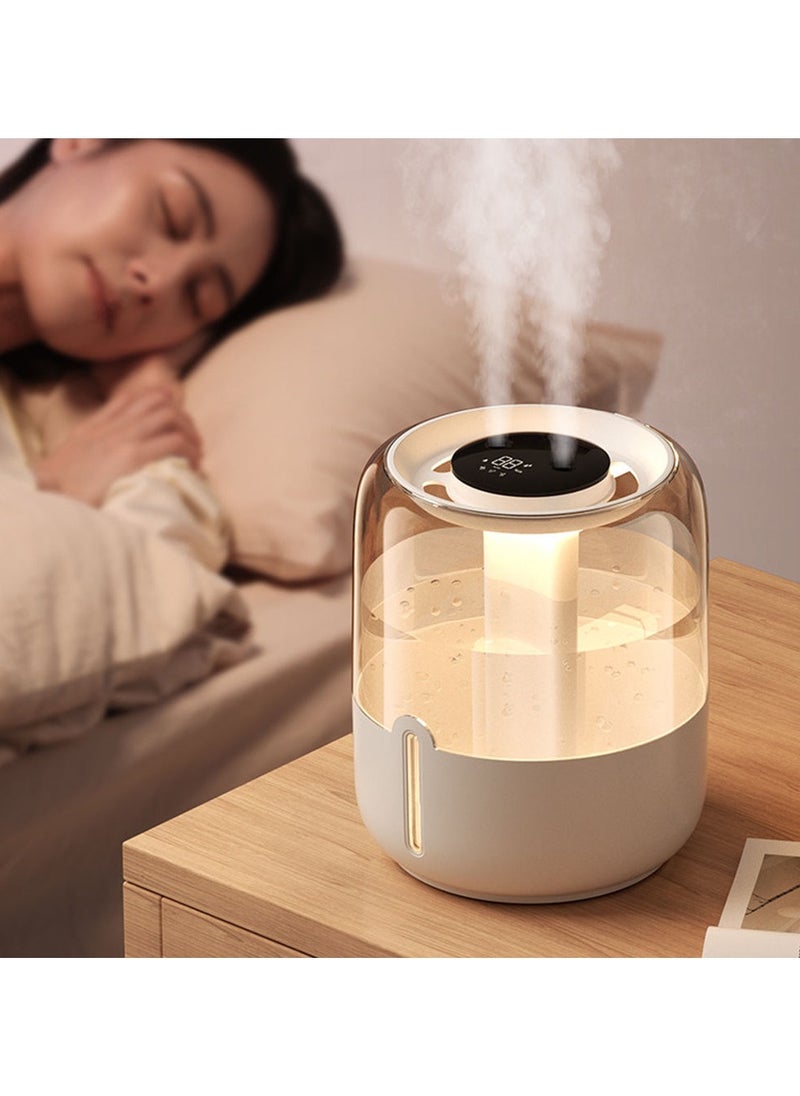 Yakiter - 6.8L Air Humidifier Adjustable Mist 360° Dual Nozzle Cool Mist Humidifier for Home, Bedroom，2 Nozzles and 3 adjustment modes, night light function, lasting 20 hours, Quiet （White） - Image 1