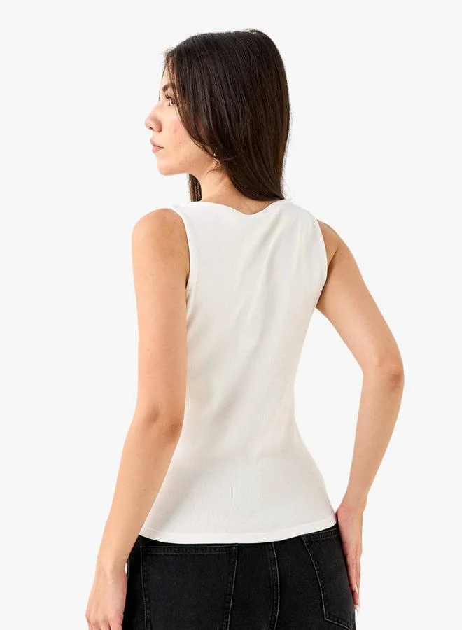 Iconic Embellished Ribbed Tank Top