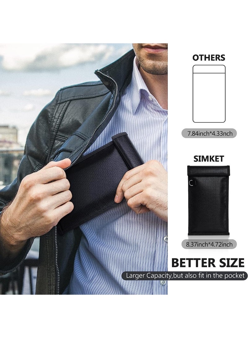 Faraday Bags For Phones And Car Key 2 Pack, Signal Blocking Pouch, Cell Phone Jammer, Key/Wifi/Rfid/Gps Blocker Black (M) - Image 4