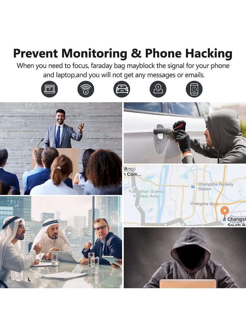 Faraday Bags For Phones And Car Key 2 Pack, Signal Blocking Pouch, Cell Phone Jammer, Key/Wifi/Rfid/Gps Blocker Black (M) - Image 2