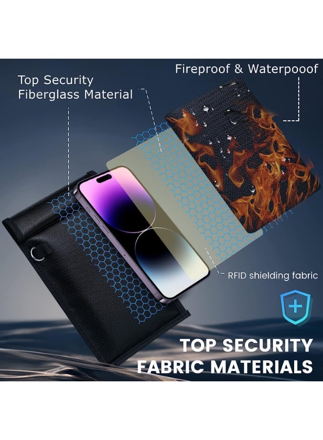 Faraday Bags For Phones And Car Key 2 Pack, Signal Blocking Pouch, Cell Phone Jammer, Key/Wifi/Rfid/Gps Blocker Black (M) - Image 3