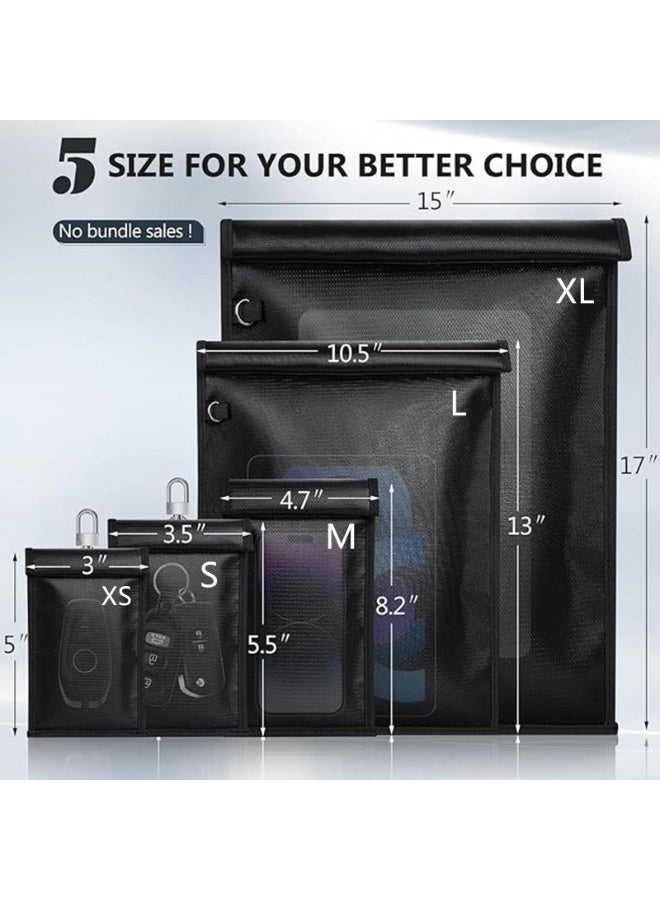 Faraday Bags For Phones And Car Key 2 Pack, Signal Blocking Pouch, Cell Phone Jammer, Key/Wifi/Rfid/Gps Blocker Black (M) - Image 5