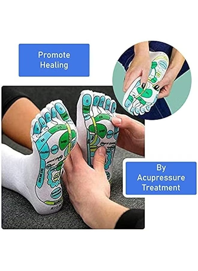 Acupressure Socks with Reflexology for Women and Men, Foot Massage with Five Toe Separation, Cotton Material with Acupressure Charts and Rod for Stress Relief, Aches, and Overall Health and Wellness. - Image 3