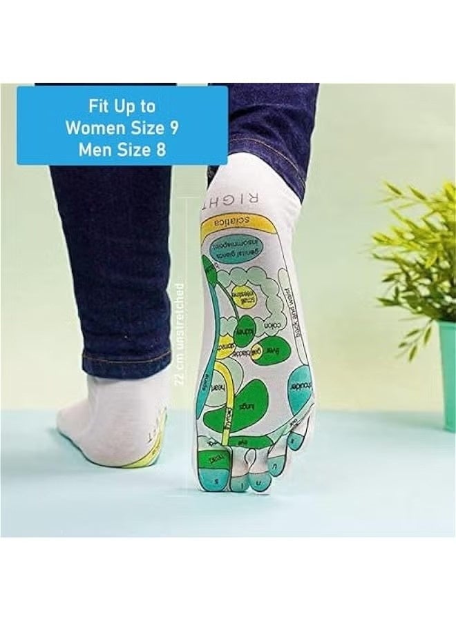 Acupressure Socks with Reflexology for Women and Men, Foot Massage with Five Toe Separation, Cotton Material with Acupressure Charts and Rod for Stress Relief, Aches, and Overall Health and Wellness. - Image 4